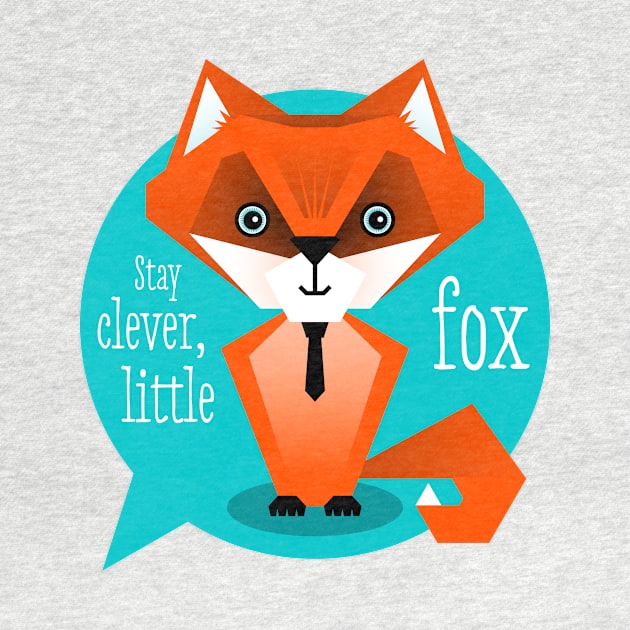 Illustration nursery fox - Stay clever, little fox by Piakolle